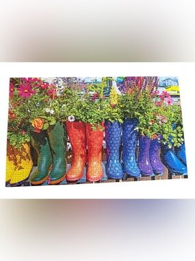 Colorful Rain Boot Garden Planter Puzzle 500 Pieces Bagged No Box